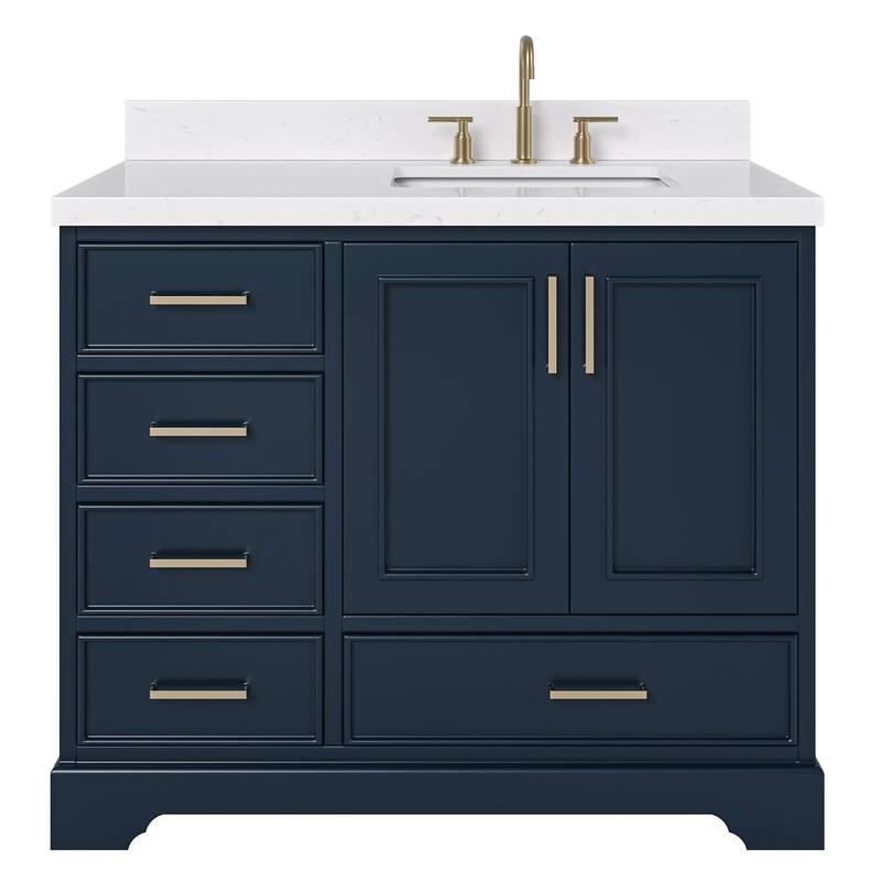 Ariel M042SRCQRVO Stafford 42" Free Standing Single Basin Vanity Set - Midnight Blue