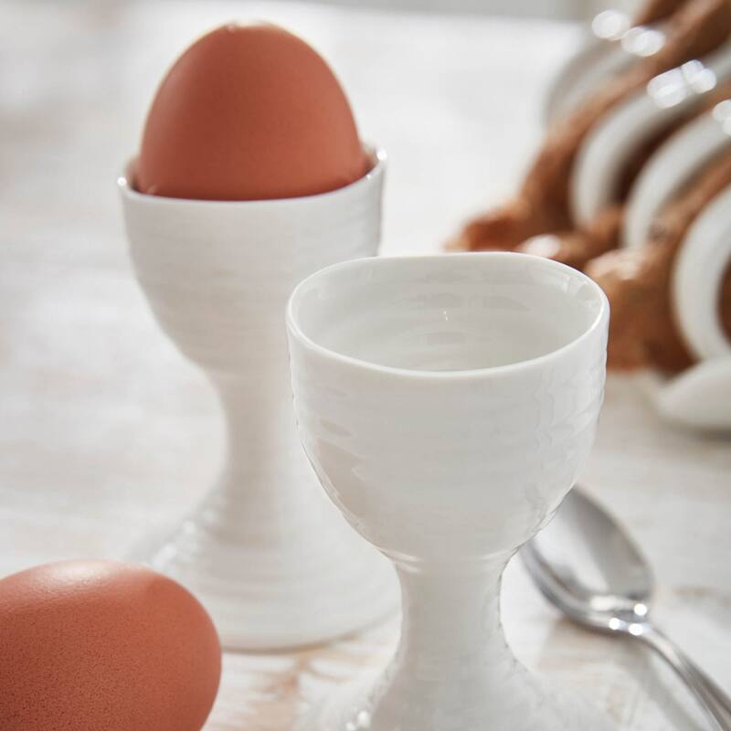 Portmeirion Sophie Conran White Set of 2 Egg Cups - 3.5 inch