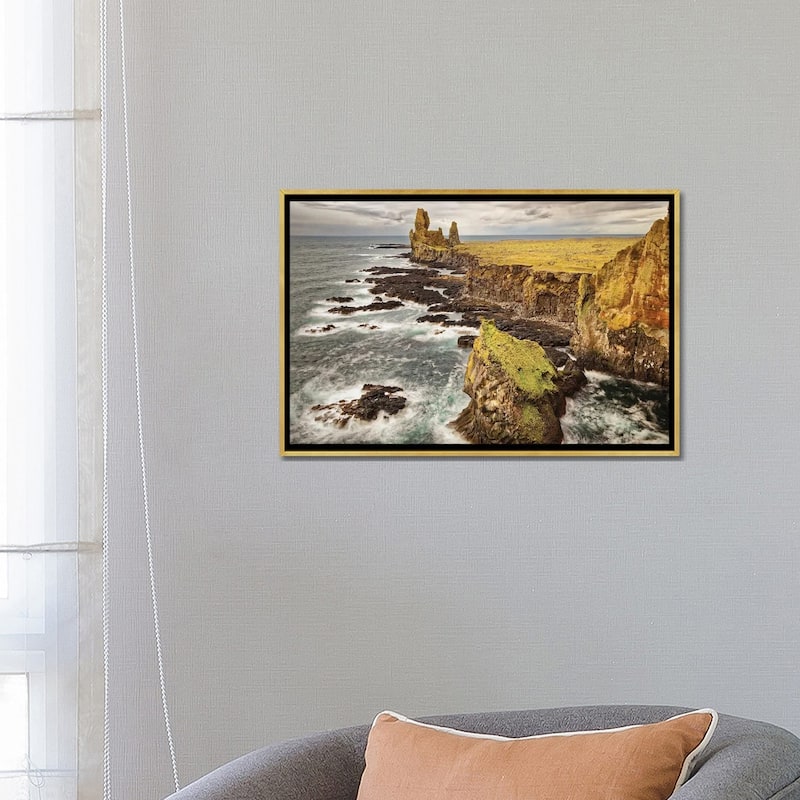 iCanvas "Iceland, Snaefellsnes Peninsula, Londrangar Cliffs" by John Ford Framed