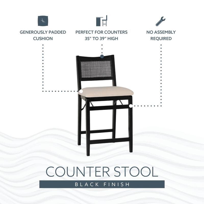 Linon Bauer Cane Back Folding Counter Stool