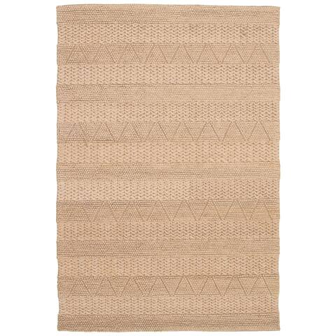 ECARPETGALLERY Braid weave Sienna Beige Wool Rug - 6'6 x 9'6