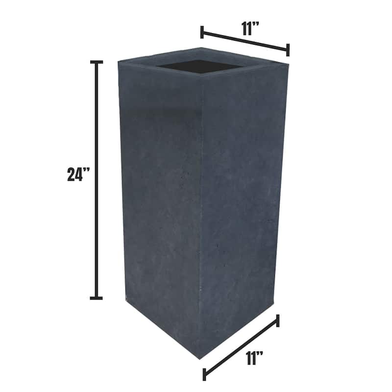 Durx-litecrete Lightweight Concrete Tall Light Granite Planter-Medium - 11'x11'x23.6'