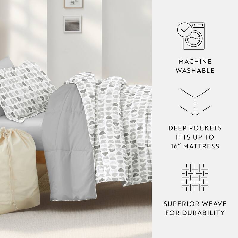 8pc Twin XL Pattern Dorm Bedding Bundle