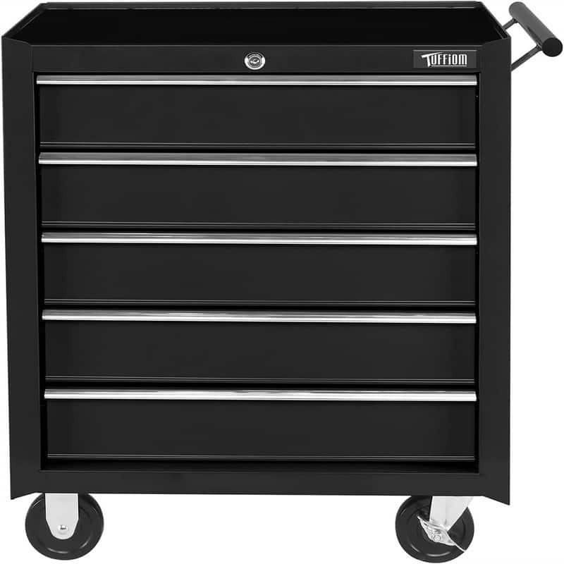 5-Drawer Rolling Tool Chest w/Lock & Key - 24.41 In. W X 31.1 In. H X 12.99 In. D