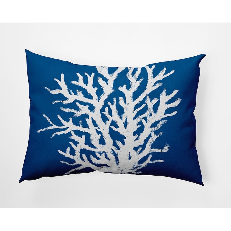 Big Seaweed Polyester Indoor Pillow - Nautical Navy - 14" x 20"