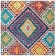 preview thumbnail 8 of 13, SAFAVIEH Handmade Aspen Kira Boho Tribal Wool Rug 3' Square - Blue/Multi - Square