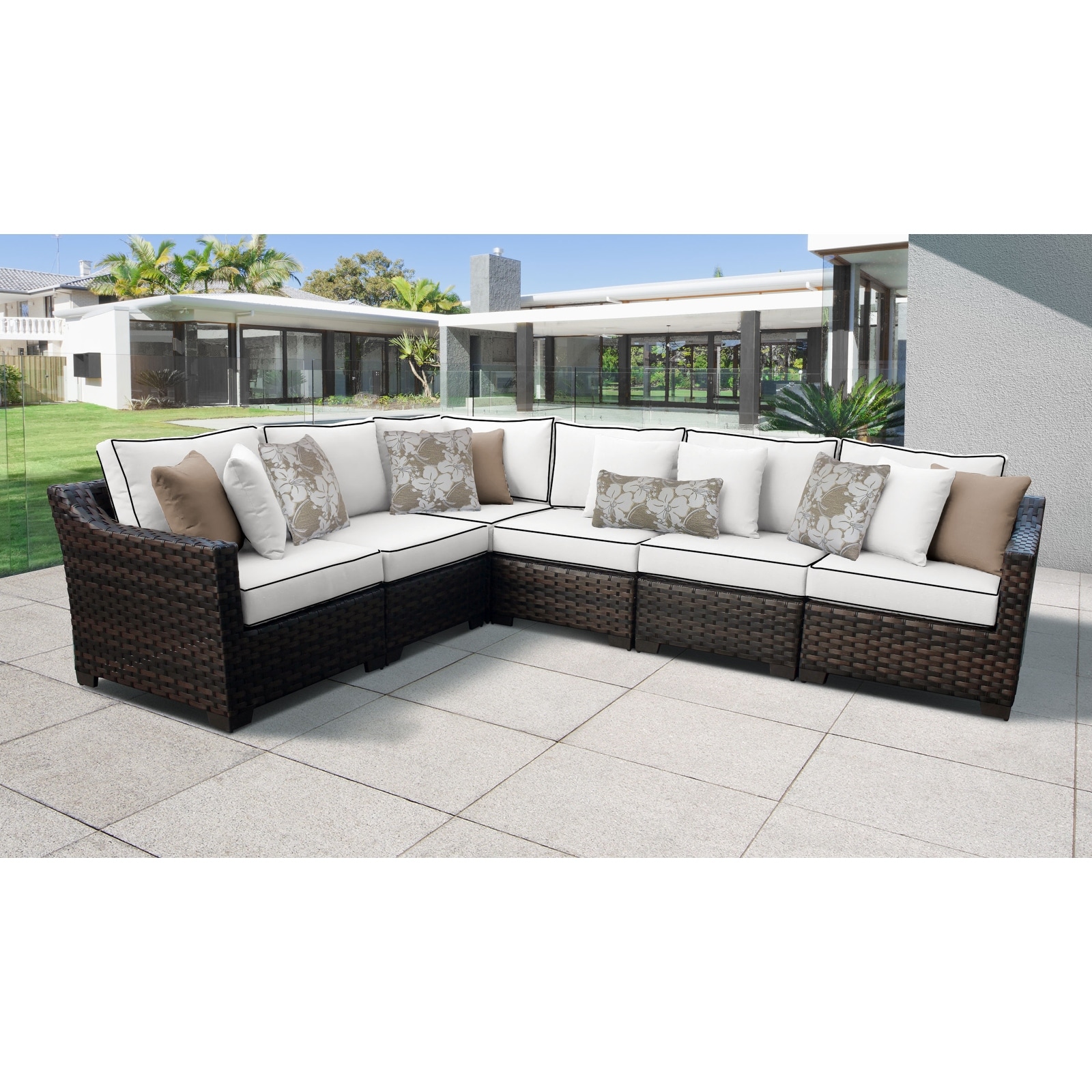 River brook patio sectional with cushions discount