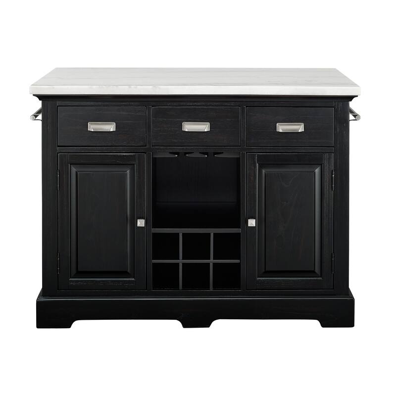 Aspen - Kitchen Island - Black - Black