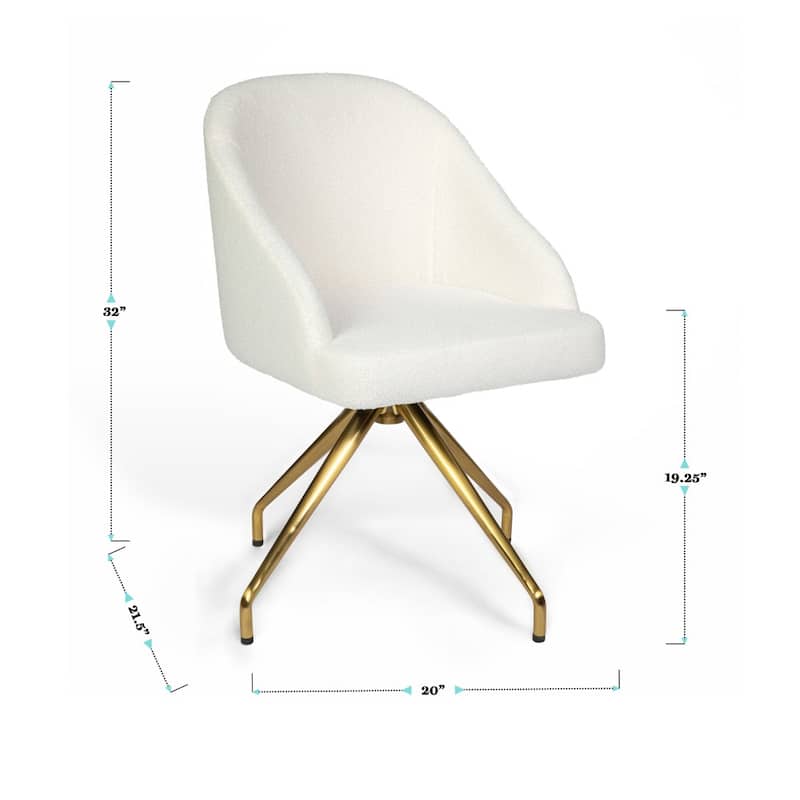 Martha Stewart Upholstered Stationary Swivel Home Office Chair