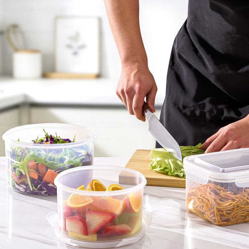 Sorbus BPA-Free Food Storage Container Set, Stackable & Nestable Plastic Containers with Snap-On Lids