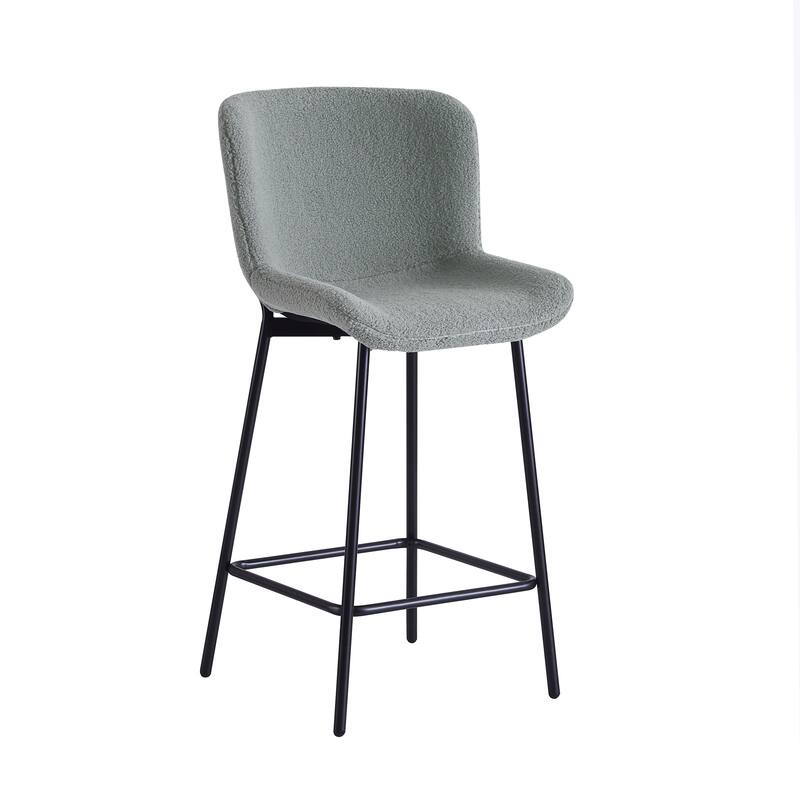 Porthos Home Miro Fabric Counter Height Bar Stools with Steel Legs, Set of 2