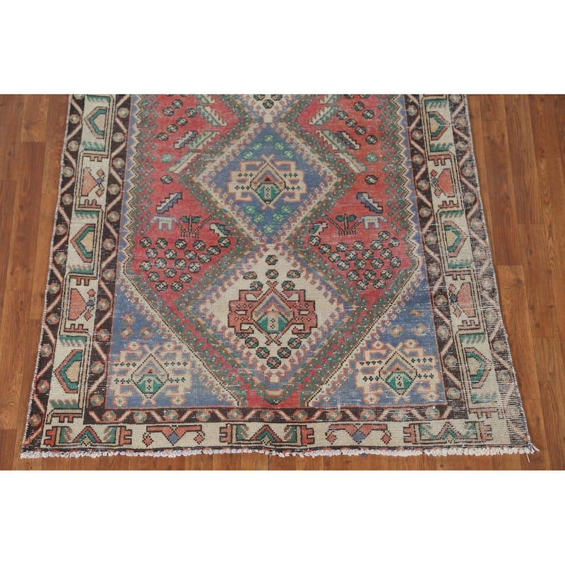 Tabriz Persian Vintage Area Rug Hand-Knotted Wool Carpet - 4'7" x 9'6"