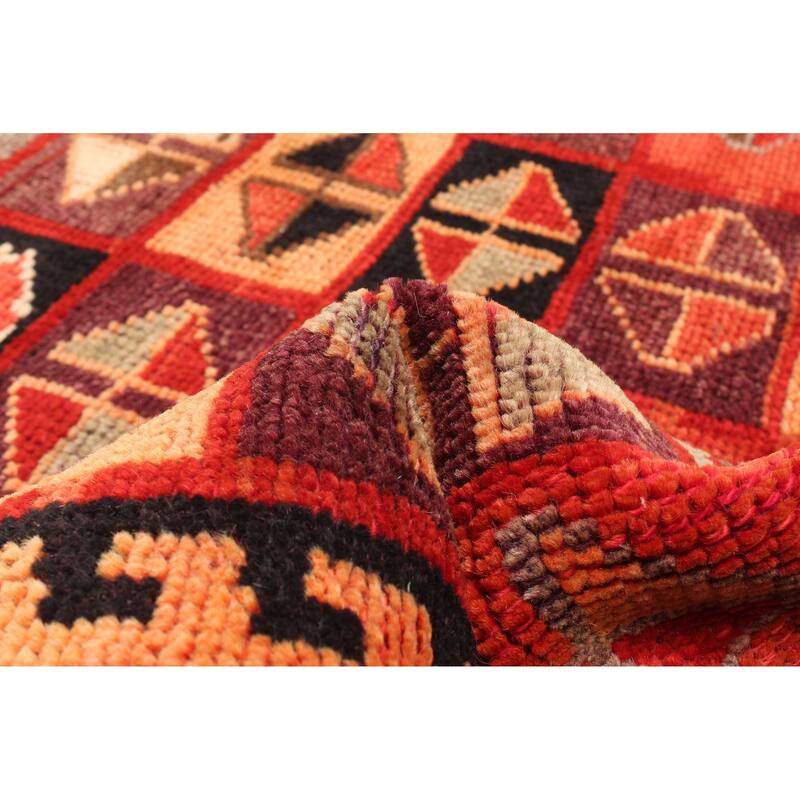 ECARPETGALLERY Hand-knotted Melis Vintage Burgundy Wool Rug - 4'4 x 6'2