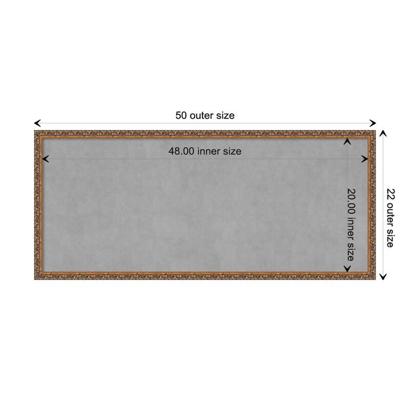 Amanti Art Antique Bronze Framed Magnetic Board - Board Size 48x20
