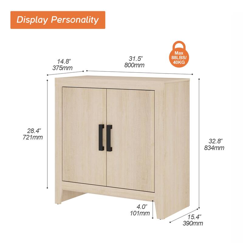 WAMPAT Farmhouse Buffet Cabinet with Door, Kitchen Sideboard for Dining & Living Room