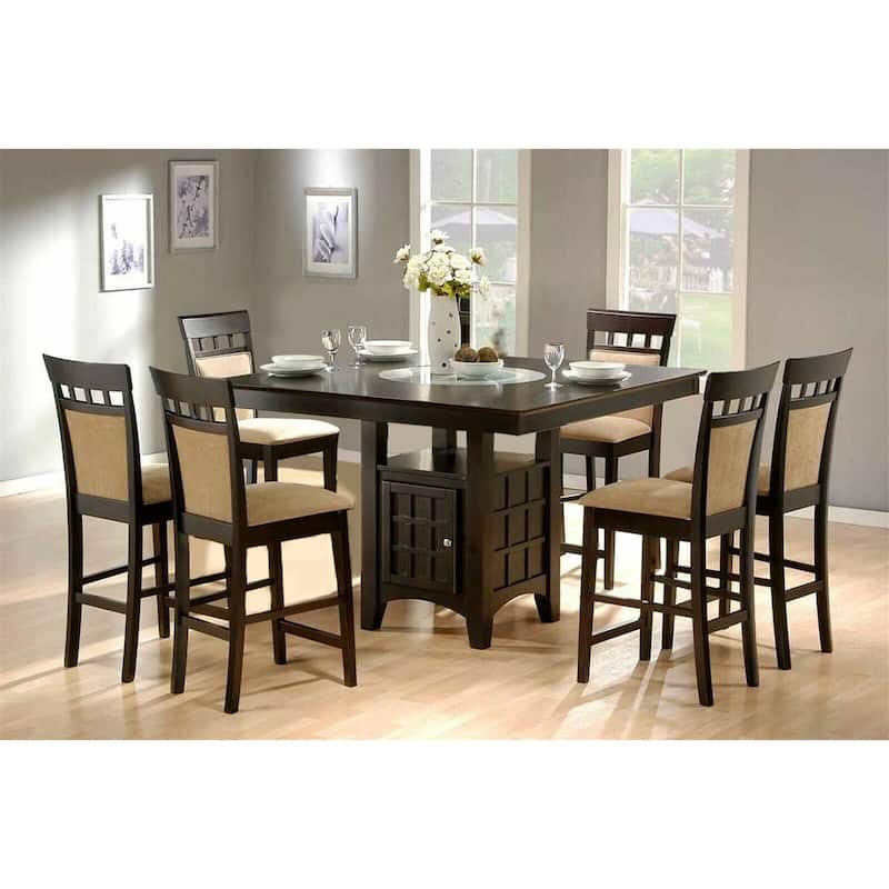 Square Counter Height Dining Set in Cappuccino