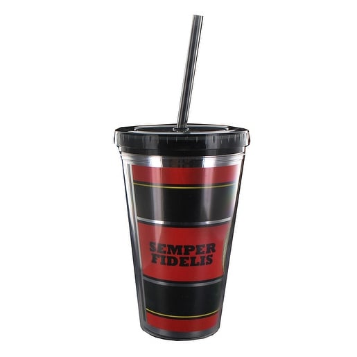 U.S. Marine Corps "Semper Fidelis" 16oz Carnival Cup w/ Straw - Multi
