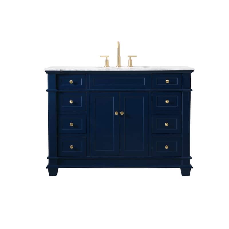 Elegant Lighting VF50048 Wesley 48" Free Standing Single Basin Vanity - Blue - Painted