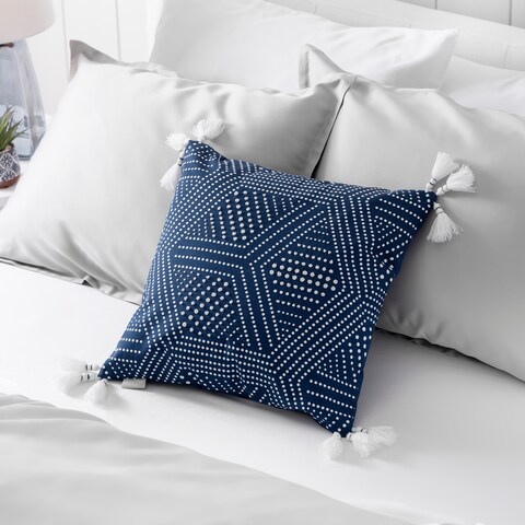 Martha Stewart Piper Beaded Dec Pillow Cover (Navy) - Navy