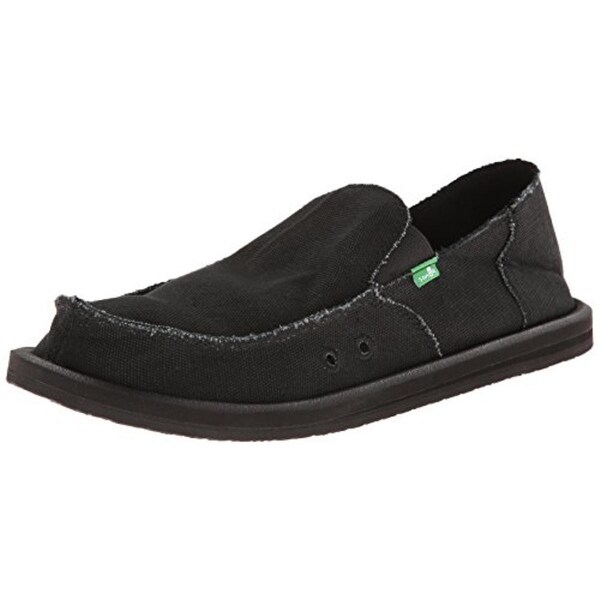 Sanuk Mens Vagabond Loafers Canvas Distressed
