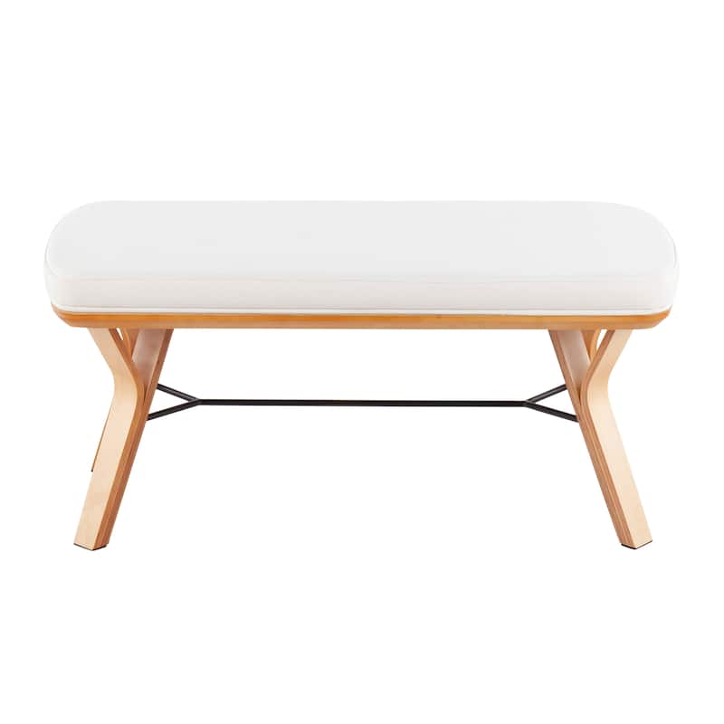 Carson Carrington Sala Upholstered Bench - Cream Fabric & Natural Wood