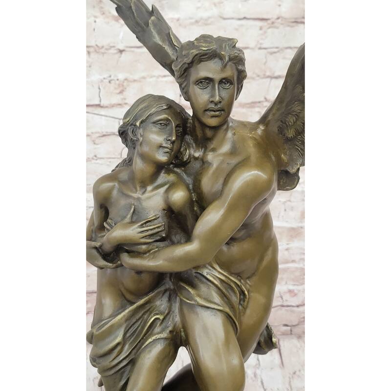 Psyche Cupid Eros Aphrodite Venus Winged Angel Lovers Romance Bronze Sculpture Statue French