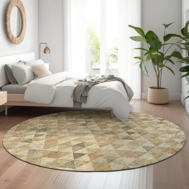 Premium Washable Super Soft Modern Mid Century Mayfield Rug - Beige - 8' x 8'