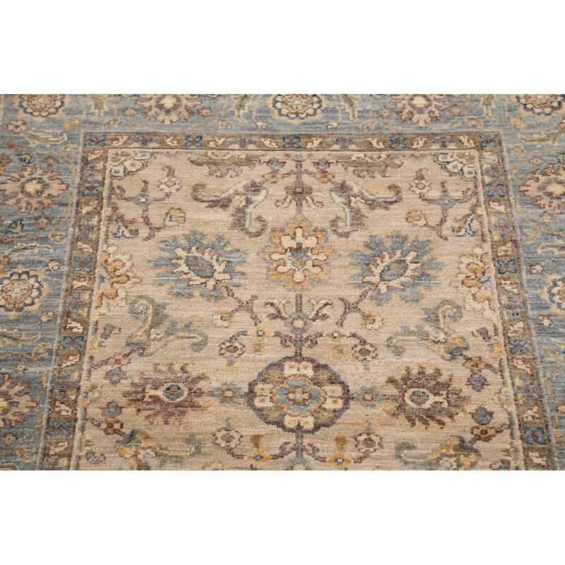 Vegetable Dye Floral Ziegler Oriental Runner Rug Hand-knotted Carpet - 2'11" x 11'4"