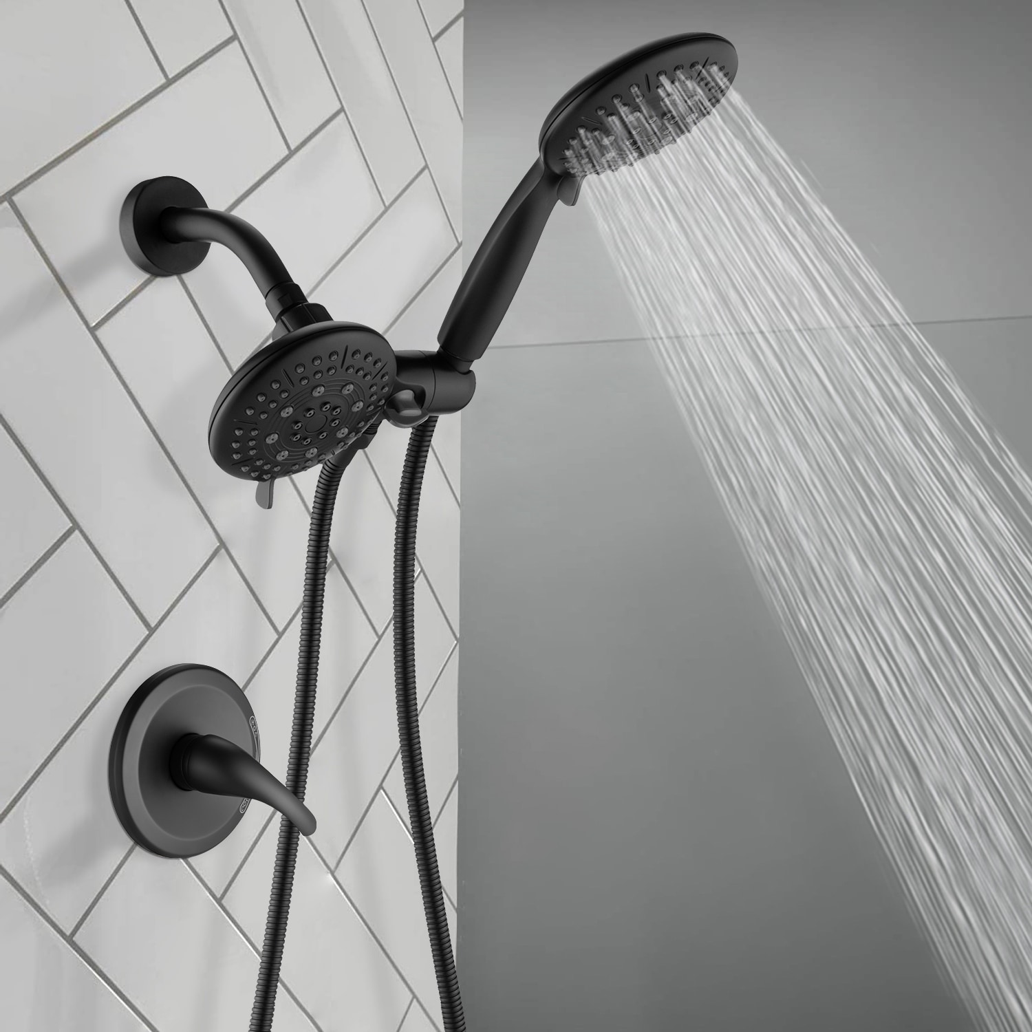 PROOX 5-Spray 8 in. Round Shower System Kit with Hand Shower and