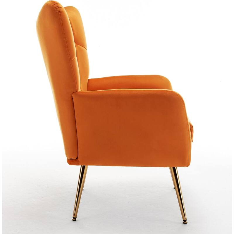 US Pride Furniture Modern Accent Chair with Ergonomic High Wingback Microfiber Upholstered Armchair with Metal Legs