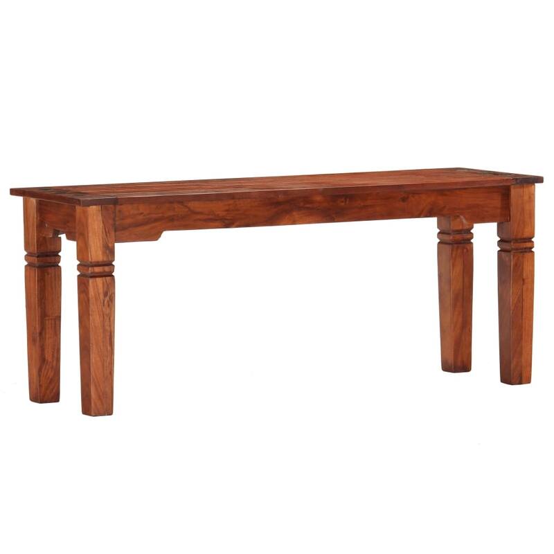 vidaXL Bench 43.3 " Solid Acacia Wood - 43.3 x 13.8 x 17.7"