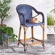 preview thumbnail 2 of 68, SAFAVIEH California Outdoor Bistro 26-inch Counter Stool with Arms - 23" W x 26" D x 43" H