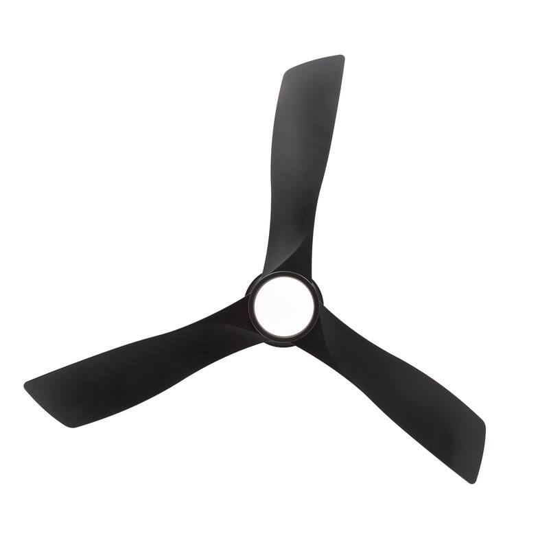 52-inch Black Waterproof Outdoor Ceiling Fan with Light Remote(3-Blade)