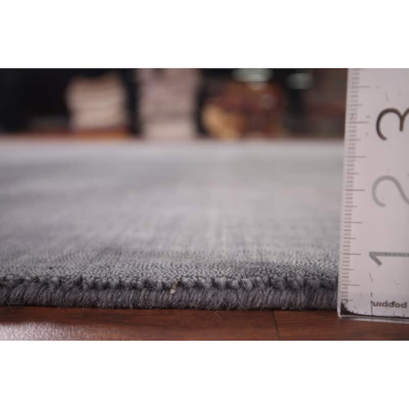 Gray Gabbeh Indian Area Rug Hand-Knotted Wool Carpet - 6'8"x 10'1"