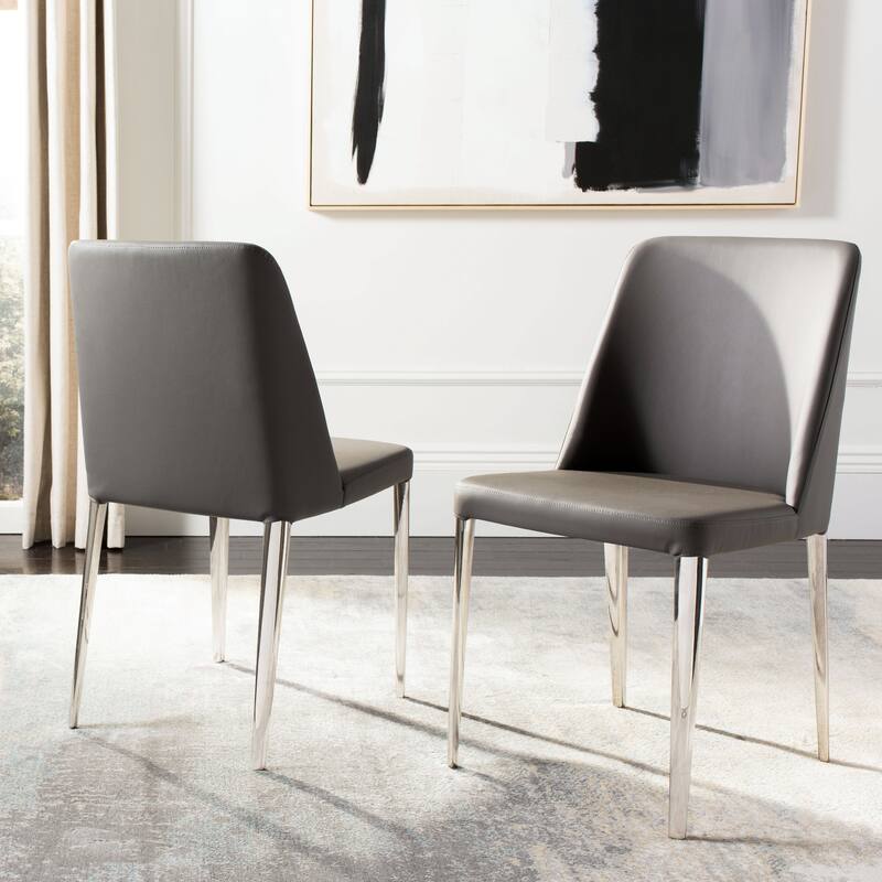 SAFAVIEH Haruko Mid Century Dining White Dining Chair (Set of 2) - 22.5" x 17.8" x 34.8" - 23Wx18Dx35H