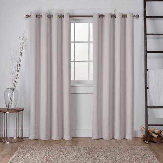 Porch & Den Boosalis Sateen Twill Blackout Curtain Panel Pair - 52" W X 84" L - Silver