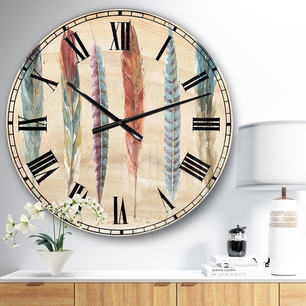 Designart 'Feathers Cottage Family ' Lake House Wall CLock. Opens flyout.