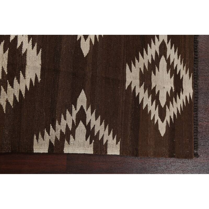 Natural Dye Kilim Geometric Tribal Oriental Area Rug Wool Hand-woven - 4'9" x 6'6"