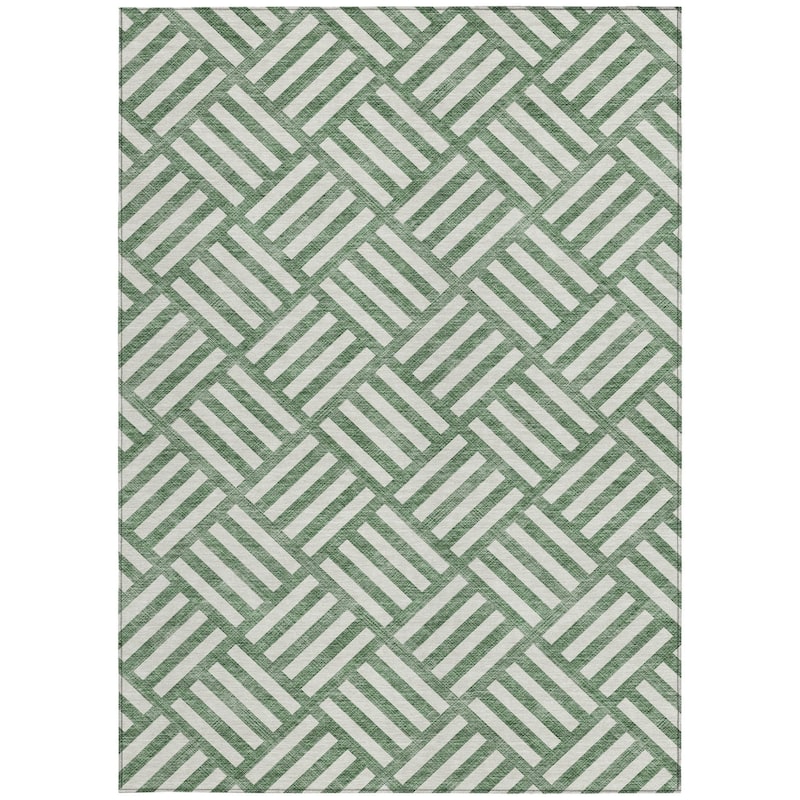 HomeRoots Geometric Transitional Rectangle Outdoor Rug