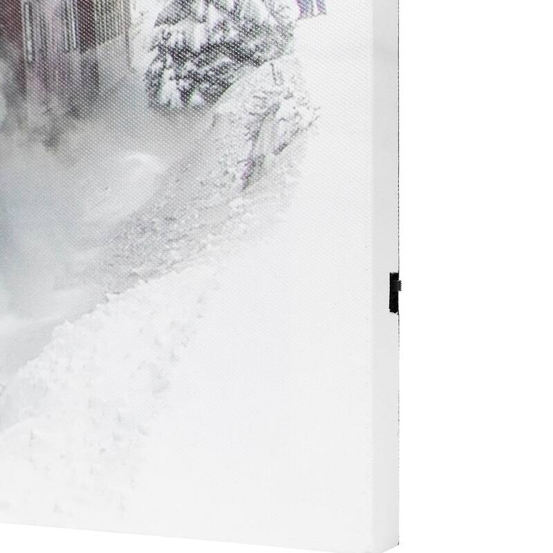 Large Fiber Optic LED Lighted Woods Train Canvas Wall Art 23.5 x 15.5