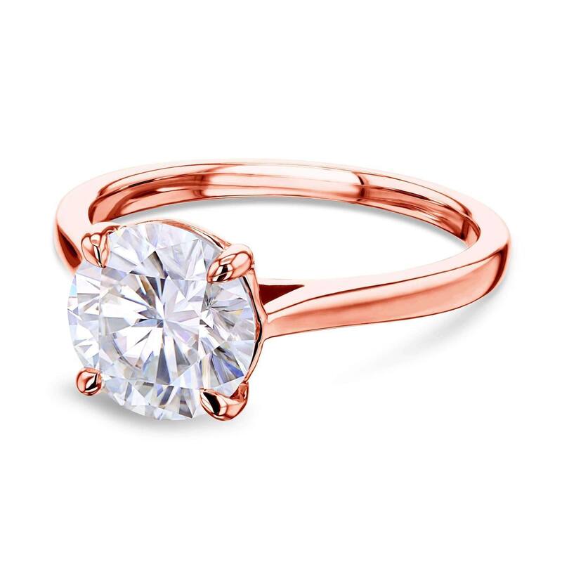 Kobelli 2 Carat Lab Grown Diamond Certified 14k Solid Gold Solitaire Taper Basket Melinda Engagement Ring (EF/VS)