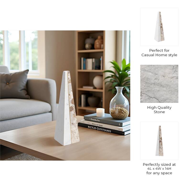 Stone Marble Decorative Object Modern Geometric Split Home Display