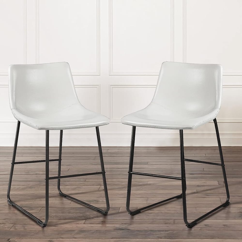 Bossin 18/26/30 inch Bar Stools,Counter Height Bar Stools with Back Modern PU Leather Stools Dining Chair with Footrest