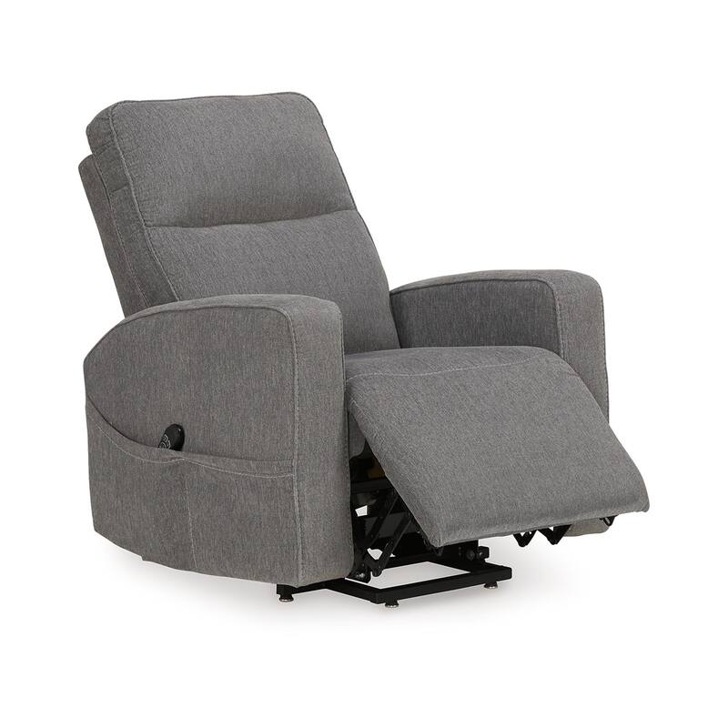 Lawson Power Lift Recliner Chair, Gray Polyester, Soft Foam Cushioned