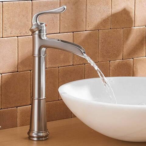 Waterfall Bathroom Vessel Faucet Single Handle Bathroom Vessel Sink Faucets One Hole Modern Basin Vanity High Taps With Valve