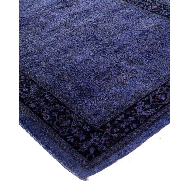 Fine Vibrance, One-of-a-Kind Hand-Knotted Runner Rug - Purple, 2' 8" x 19' 10" - 2' 8" x 19' 10"