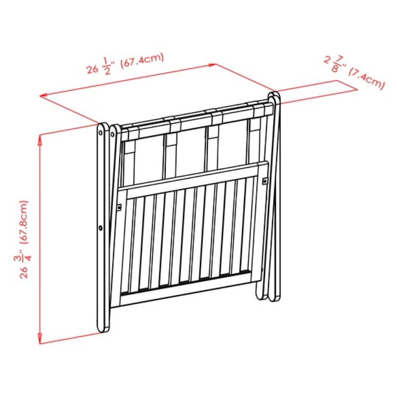 2-Tier Folding Luggage Rack with Shelf - 26.5" - White