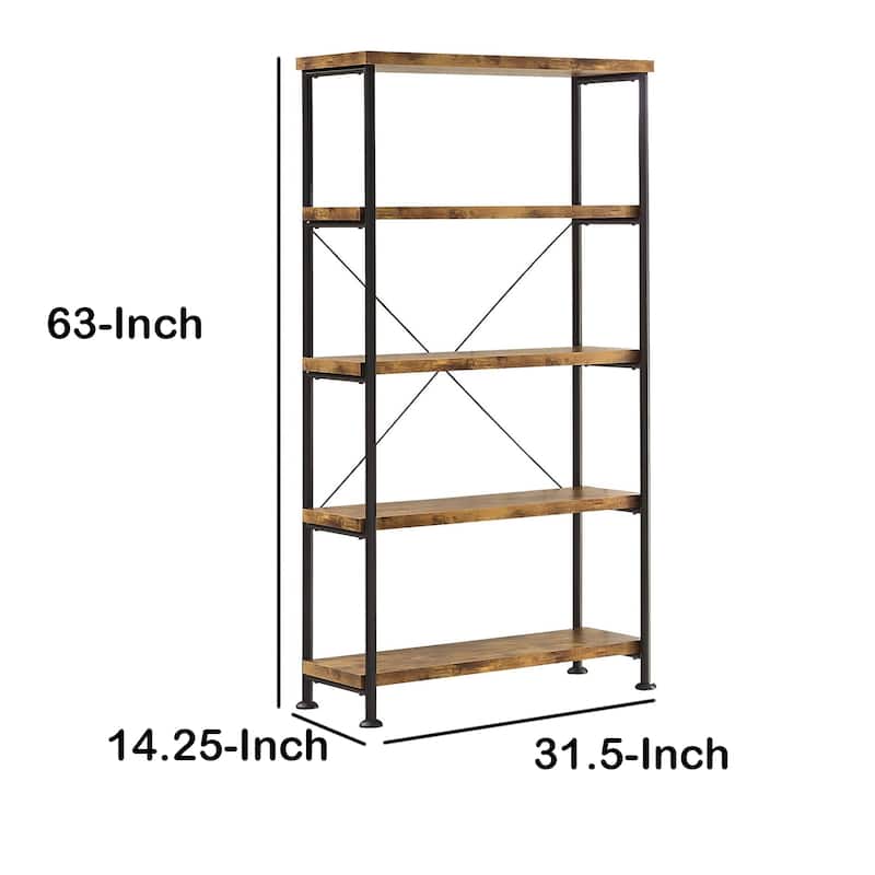 Bookcase With 4 Open Shelves - 63 H x 31.5 W x 14.25 L Inches