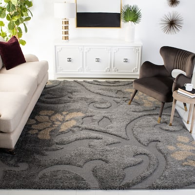 SAFAVIEH Florida Shag Nanny Floral Scroll 1.2-inch Thick Rug