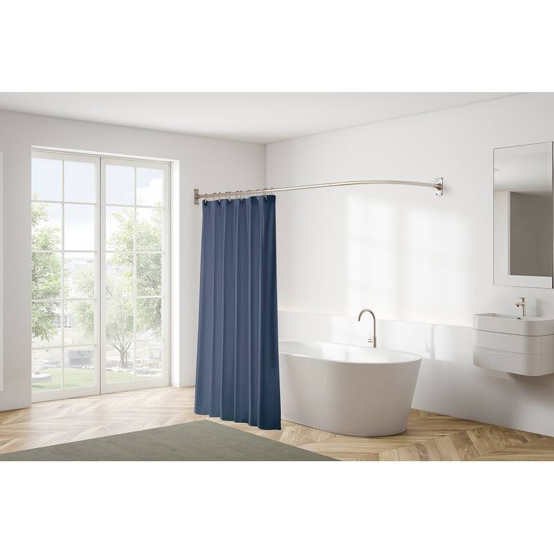 Utopia Alley Rustproof Wall Mounted Aluminum L-Shaped Corner Shower Curtain Rod,68 inch Size by 28 inch